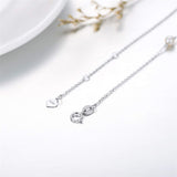 14k Gold Pearl Love Knot Infinity Bracelet