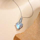 Sterling Silver Crystal Heart Tree of Life Urn Necklace for Ashes