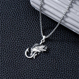 Sterling Silver Antler Fish Hook Pendant Necklace for Men