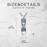 Sterling Silver Bear Lion Eagle Compass Tree of Life Bullet Urn Necklaces for Ashes