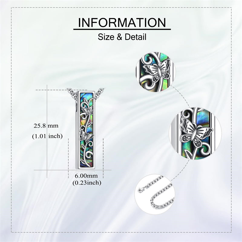 Sterling Silver Abalone Shell Butterfly Dragonfly Moon Phase Mountains Sunflower Tree of Life Urn Necklaces for Ashes