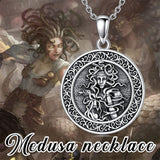 Sterling Silver Aztec Lion Cross Pendant Necklace