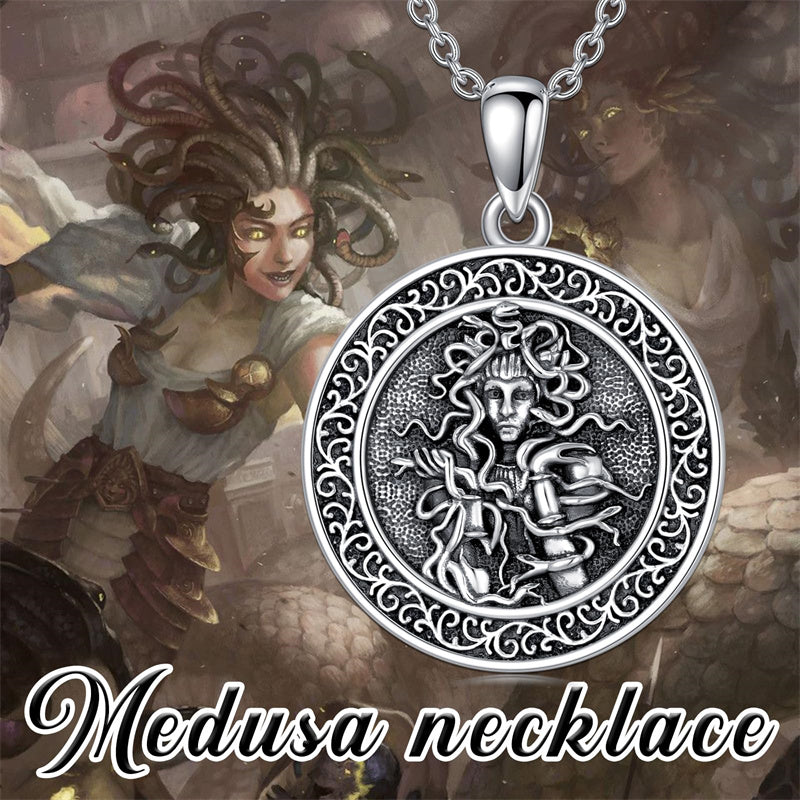 Sterling Silver Aztec Lion Cross Pendant Necklace