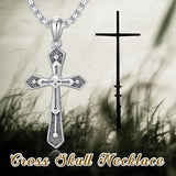 Sterling Silver Cross Christian Pendant Necklace for Men