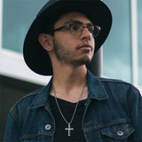 Sterling Silver Cross Pendant Necklace for Men