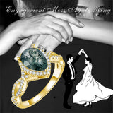 Sterling Silver Natural Moss Agate Engagement Ring