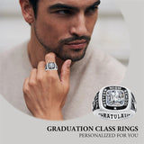 Sterling Silver Personalized Engraved Birthstone 2025 High School College Class Ring