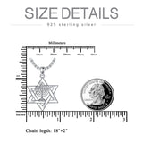 Sterling Silver Star of David Pendant Necklace for Men