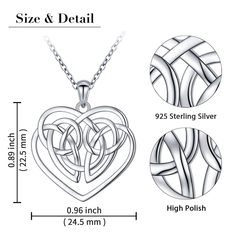 Sterling Silver Celtic Knot Mother and Child Pendant Necklace