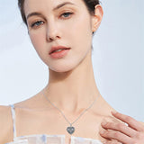 Sterling Silver Personalized Photo Heart Sunflower Pendant Necklace