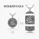 Sterling Silver Memento Mori Gothic Skull Amulet Pendant Necklace for Men