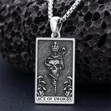 Sterling Silve Sun Moon Star Strength Lovers Death Devil Fool Tarot Card Pendant Necklace
