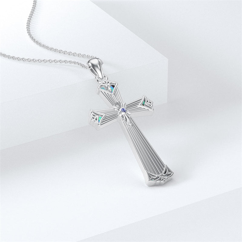 Sterling Silver Turquoise Cross Bear Claw Cowboy Boot Pendant Necklace