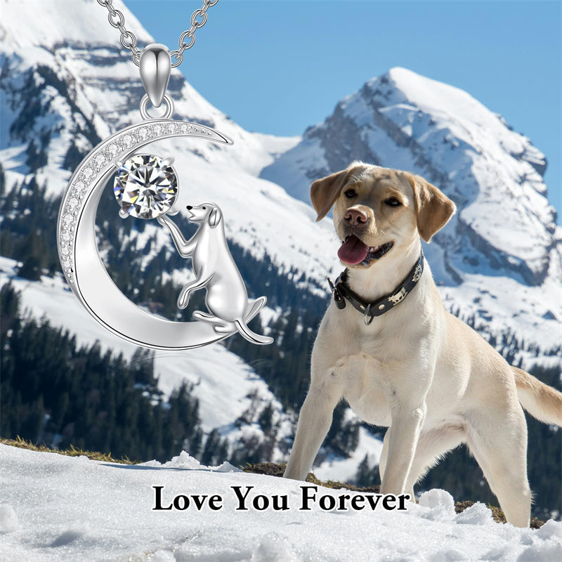 Sterling Silver Birthstone Cat Dog Monkey Pendant Necklace