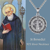 Sterling Silver Saint Gabriel,Saint Jude,Saint Benedict,Saint Patrick ,Saint Peregrine Pendant Necklace