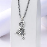 Sterling Silver  Poseidon Trident  Pendant Necklace for Men