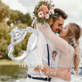 14K Gold 1.3 Carat(cttw) Moissanite Engagement Wedding Ring