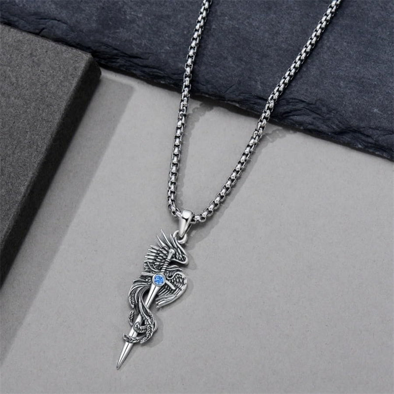 Sterling Silver Phoenix Pendant Necklace