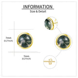 Sterling Silver Moss Agate Stud Earrings