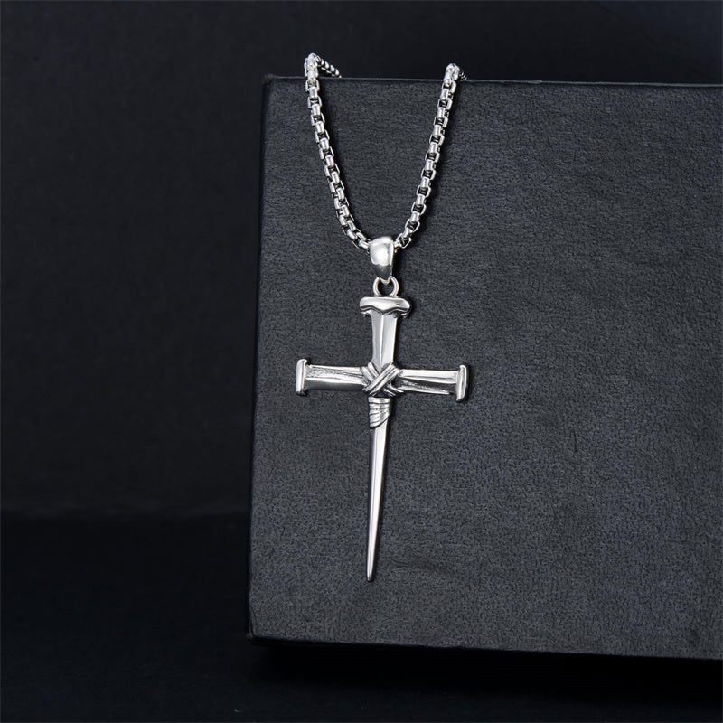 Sterling Silver Crucifix Jesus Pendant Necklace Cross Necklace