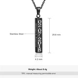 Stainless Steel Personalized Engraved Vertical Bar Necklace