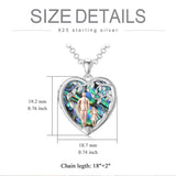 Sterling Silver Personalized Photo Abalone Shell Turquoise Malachite Father Daughter Pendant Necklace