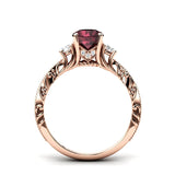 Sterling Silver 10K 14K 18K Personalized Engraved 1 Carat  Round Birthstone Engagement Ring