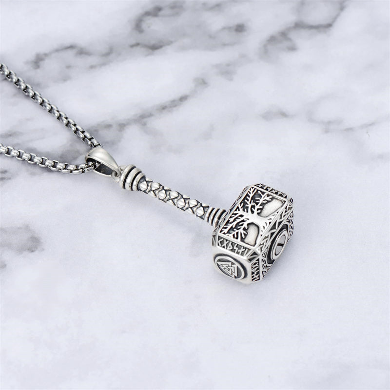 Sterling Silver Thors Hammer Urn Necklace for Ashes
