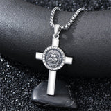 Sterling Silver 12 Constellation Cross Pendant Necklace
