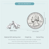 Sterling Silver Cute Cat Adjustable Ring for Women