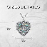 Sterling Silver Heart Abalone Shell Personalized Highland Cow Urn Necklace for Ashes