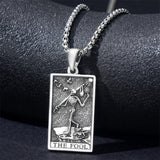 Sterling Silve Sun Moon Star Strength Lovers Death Devil Fool Tarot Card Pendant Necklace