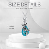 Sterling Silver Turquoise Drgonfly Butterfly Urn Necklace for Ashes