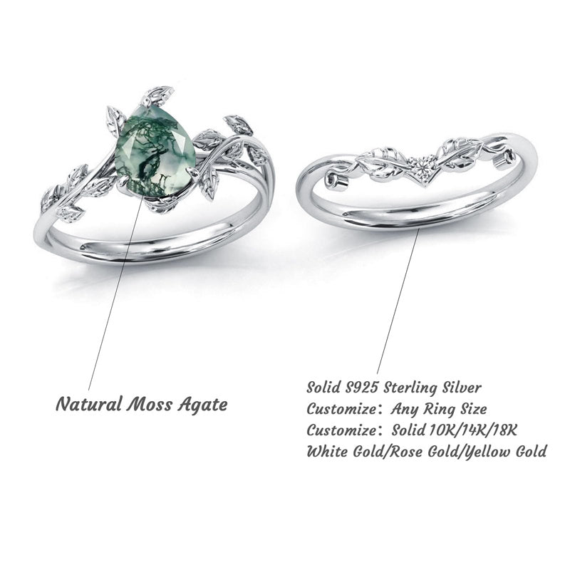 Sterling Silver Natural Moss Agate Blue Sandstone Opal Set Ring