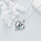 10K 14K 18K Gold Birthstone Caduceus & Stethoscope Pendant Necklace