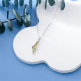 Sterling Silver Abalone Israel Map Pendant Necklace