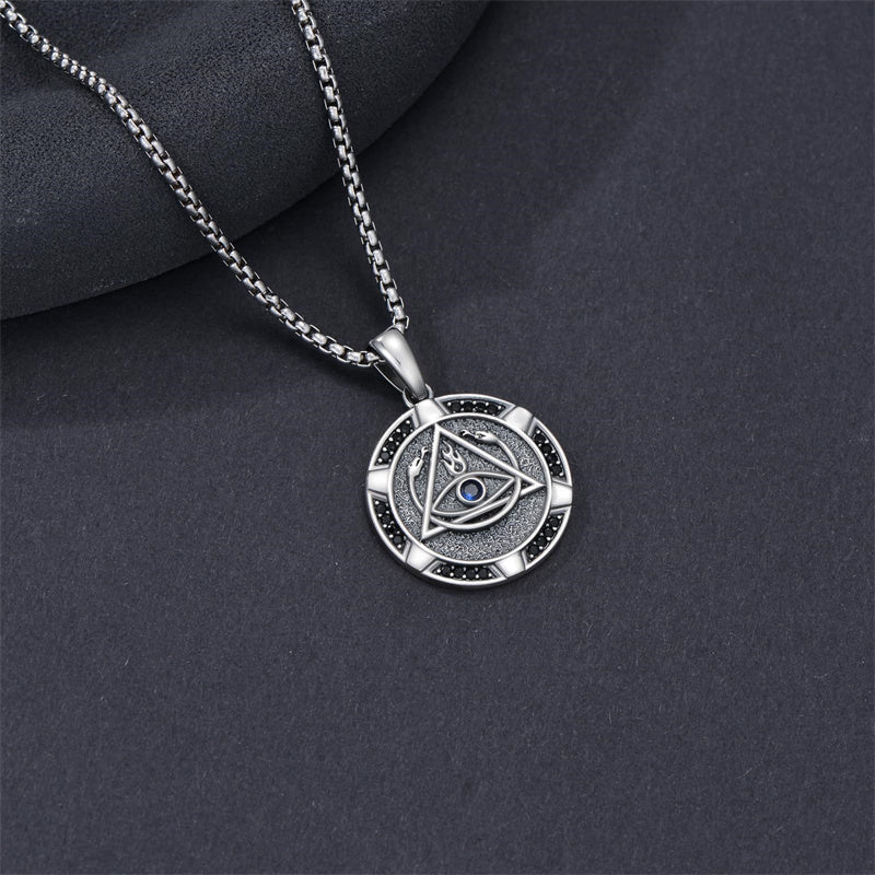 Sterling Silver AA Sobriety Alcoholics Anonymous  Pendant Necklace for Men