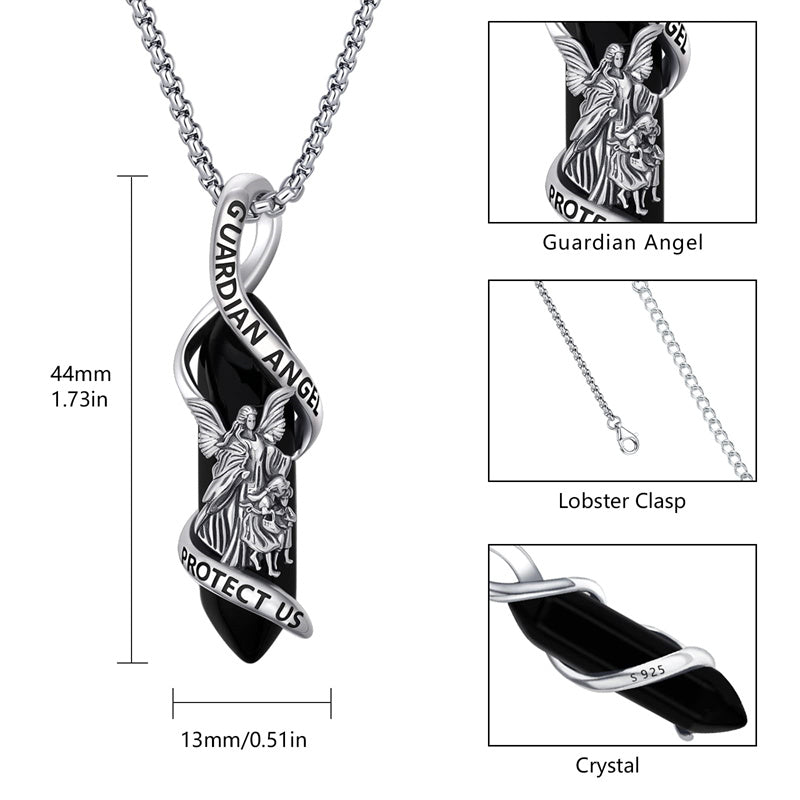 Sterling Silver Crystal Saint Michael Saint Christopher Guardian Angel Guadalupe Pendant Necklace