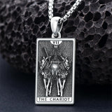 Sterling Silve Sun Moon Star Strength Lovers Death Devil Fool Tarot Card Pendant Necklace