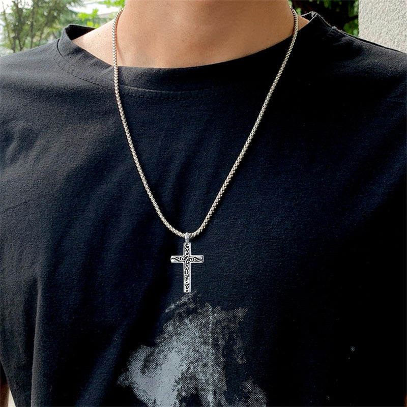 Sterling Silver Filigree Cross Urn Necklace for Ashes