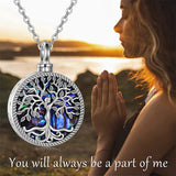 Sterling Silver Tree of Life Urn Necklaces Abalone Opal Shell Cremation Jewelry for Ashes