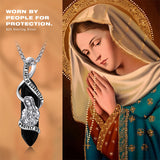 Sterling Silver Crystal Saint Michael Saint Christopher Guardian Angel Guadalupe Pendant Necklace