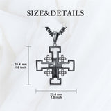 Sterling Silver Jerusalem Cross Pendant Necklace for Men