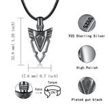 Sterling Silver Arrow Celtic Knot Cross Wolf Urn Necklace for Ashes