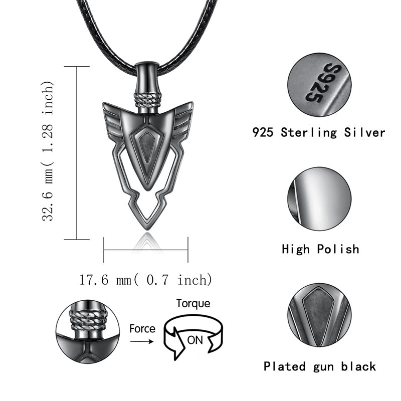 Sterling Silver Arrow Celtic Knot Cross Wolf Urn Necklace for Ashes