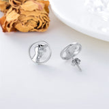 Sterling Silver Dinosaur Stud Earrings