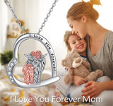 Sterling Silver Heart Highland Cow Pendant Necklace