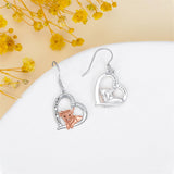 Sterling Silver Highland Cow  Dangle Earrings