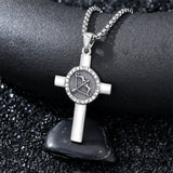 Sterling Silver 12 Constellation Cross Pendant Necklace