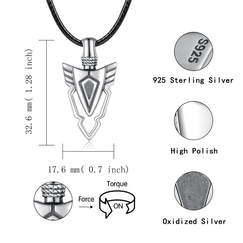 Sterling Silver Arrow Celtic Knot Cross Wolf Urn Necklace for Ashes